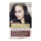 L'Oréal Paris Excellence Creme Triple Protection Farba na vlasy pre ženy 48 ml Odtieň 3U Dark Brown