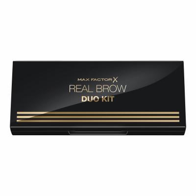 Max Factor Real Brow Duo Set a paletka na obočie pre ženy 3,3 g Odtieň 002 Medium