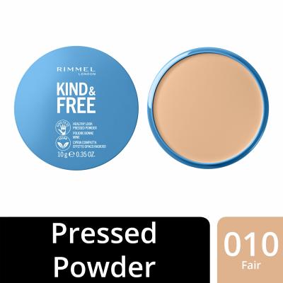 Rimmel London Kind &amp; Free Healthy Look Pressed Powder Púder pre ženy 10 g Odtieň 010 Fair