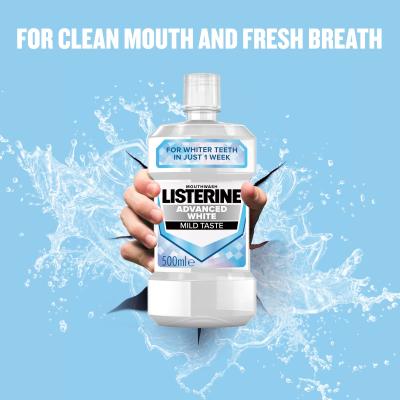 Listerine Advanced White Mild Taste Mouthwash Ústna voda 500 ml