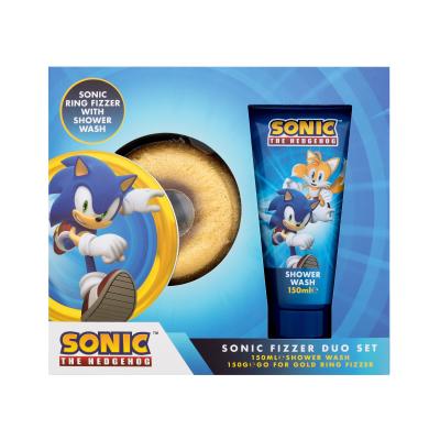 Sonic The Hedgehog Bath Fizzer Duo Set Darčeková kazeta bomba do kúpeľa 150 g + sprchovací gél Sonic´s Speedy 150 ml