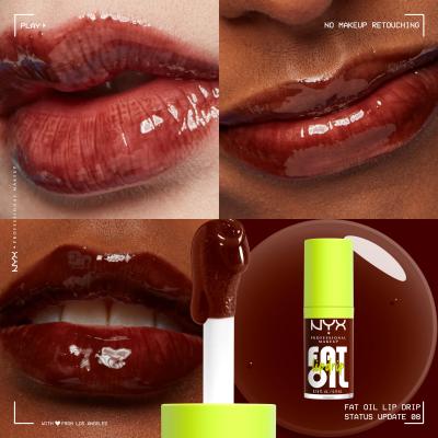 NYX Professional Makeup Fat Oil Lip Drip Olej na pery pre ženy 4,8 ml Odtieň 08 Status Update