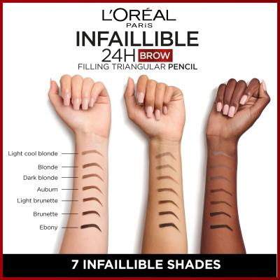 L&#039;Oréal Paris Infaillible Brows 24H Filling Triangular Pencil Ceruzka na obočie pre ženy 1 ml Odtieň 06 Dark Blonde