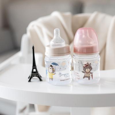 Canpol babies Bonjour Paris Easy Start Anti-Colic Bottle Pink 0m+ Dojčenská fľaša pre deti 120 ml