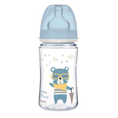 Canpol babies Bonjour Paris Easy Start Anti-Colic Bottle Blue 3m+ Dojčenská fľaša pre deti 240 ml