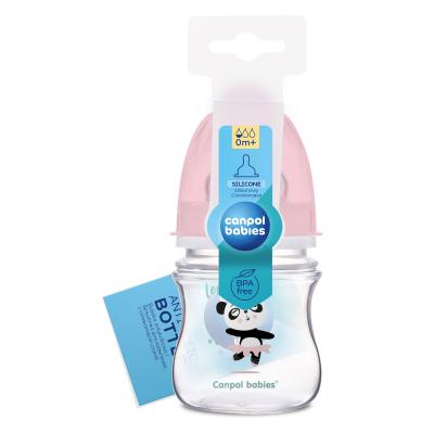 Canpol babies Exotic Animals Easy Start Anti-Colic Bottle Pink 0m+ Dojčenská fľaša pre deti 120 ml