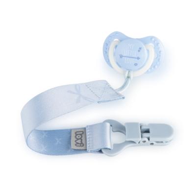 LOVI Baby Shower Soother Clip With Ribbon Boy Klip na cumlík pre deti 2 ks