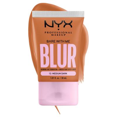 NYX Professional Makeup Bare With Me Blur Tint Foundation Make-up pre ženy 30 ml Odtieň 12 Medium Dark