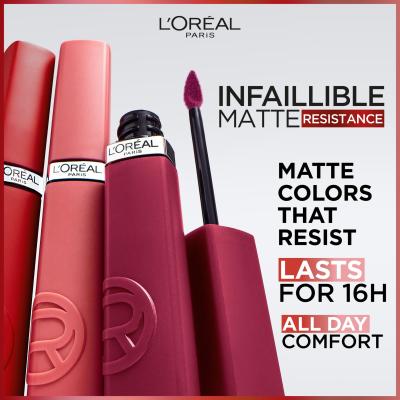 L&#039;Oréal Paris Infaillible Matte Resistance Lipstick Rúž pre ženy 5 ml Odtieň 245 French Kiss