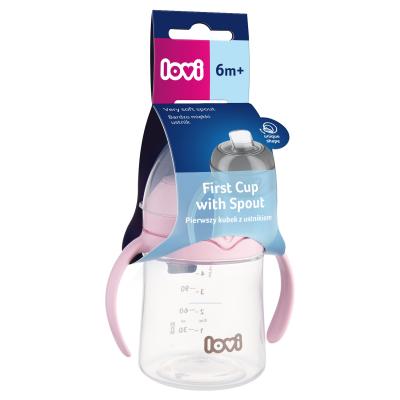 LOVI First Cup With Spout Pink 6m+ Šálka pre deti 150 ml