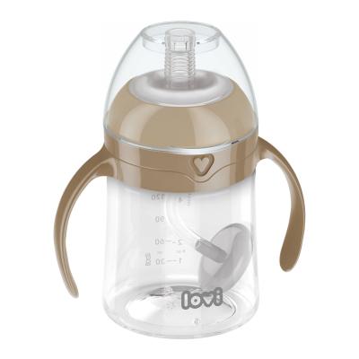 LOVI First Cup With Weighted Straw Brown 6m+ Šálka pre deti 150 ml