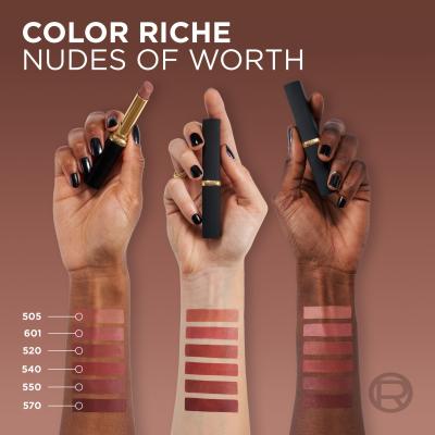 L&#039;Oréal Paris Color Riche Intense Volume Matte Nudes of Worth Rúž pre ženy 1,8 g Odtieň 570 Worth It Intens