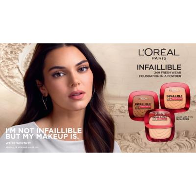 L&#039;Oréal Paris Infaillible 24H Fresh Wear Foundation In A Powder Make-up pre ženy 9 g Odtieň 250 Radiant Sand