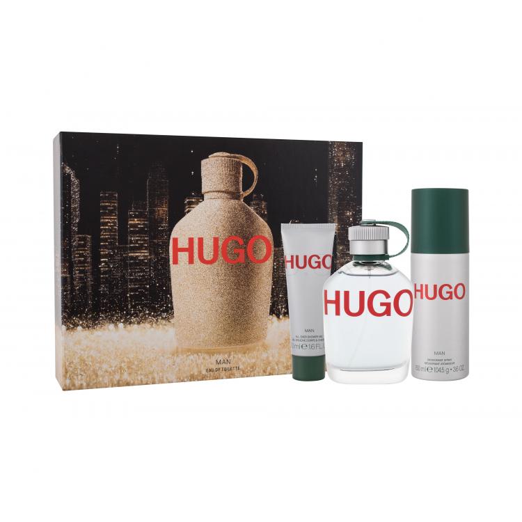 HUGO BOSS Hugo Man Darčeková kazeta toaletná voda 125 ml + deodorant 150 ml + sprchovací gél 50 ml