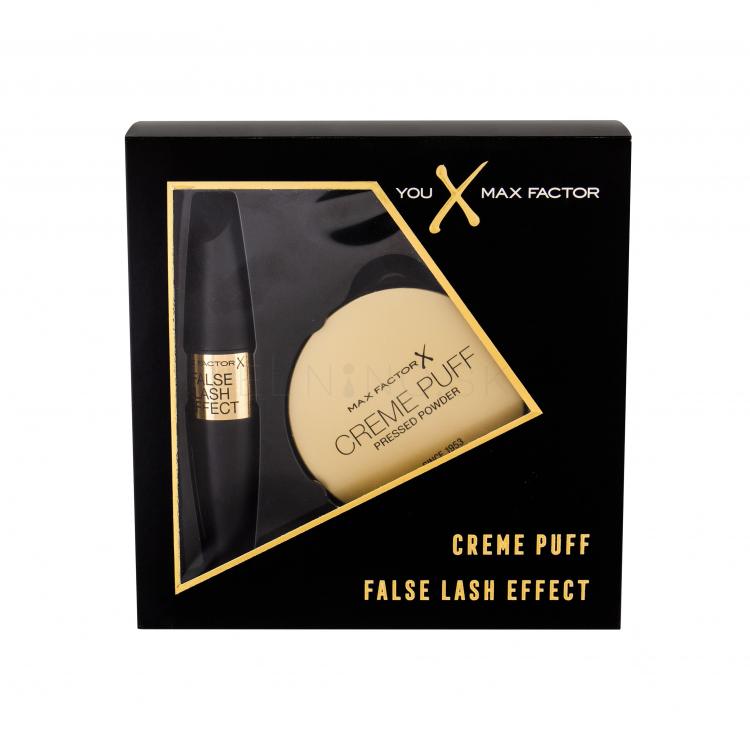 Max Factor Creme Puff Darčeková kazeta púder 21 g + riasenka False Lash Effect Black 13,1 ml