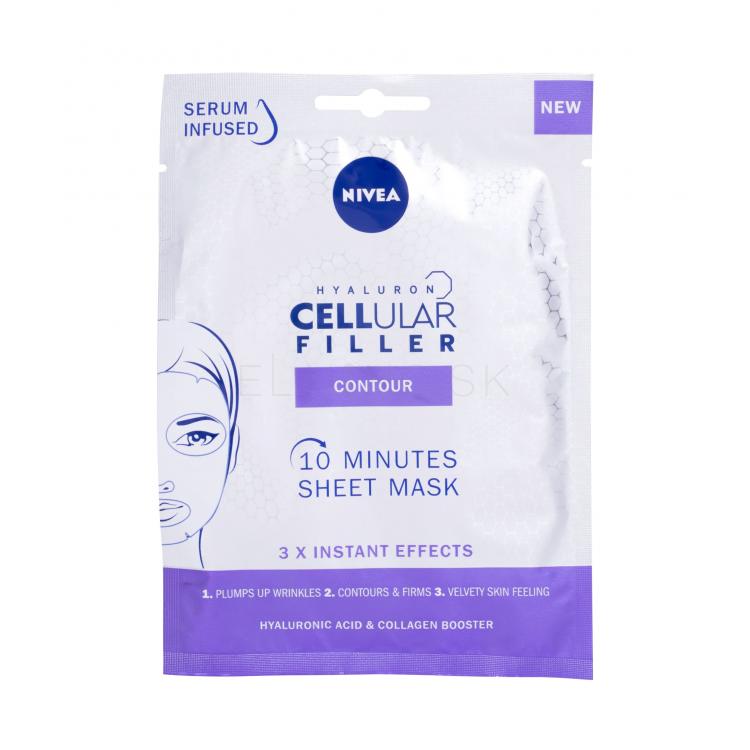 Nivea Hyaluron Cellular Filler 10 Minutes Sheet Mask Pleťová maska pre ženy 1 ks