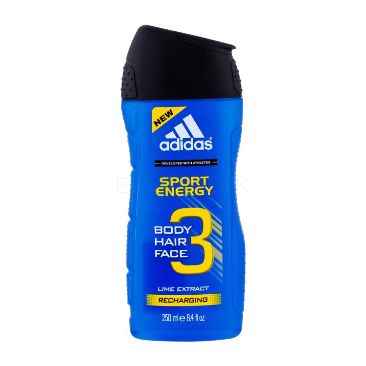 Adidas 3in1 Sport Energy Sprchovací gél pre mužov 250 ml