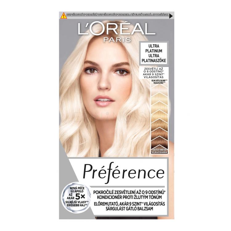 L&#039;Oréal Paris Préférence Le Blonding Farba na vlasy pre ženy 60 ml Odtieň Ultra Platinum