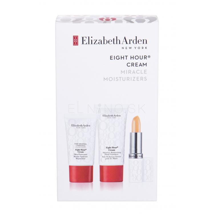 Elizabeth Arden Eight Hour Cream Skin Protectant Darčeková kazeta denná pleťová starostlivosť 15 ml + balzam na pery SPF15 3,7 g + krém na ruky 30 ml