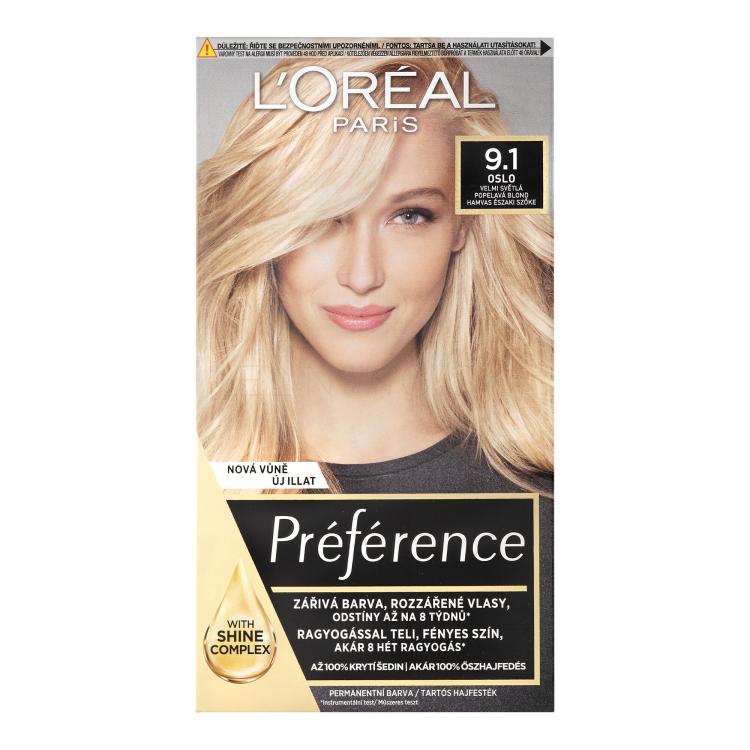 L&#039;Oréal Paris Préférence Farba na vlasy pre ženy 60 ml Odtieň 9.1 Oslo