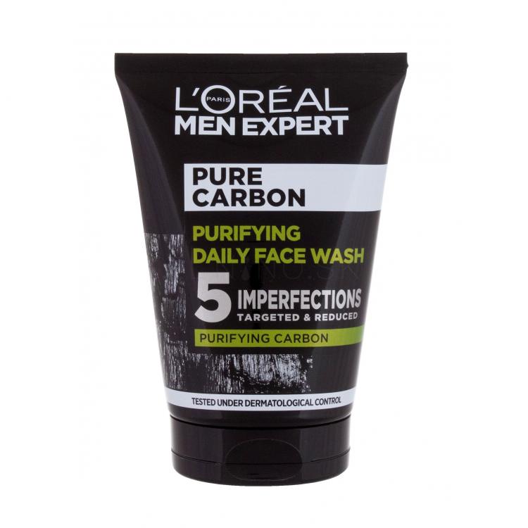 L&#039;Oréal Paris Men Expert Pure Carbon Purifying Daily Face Wash Čistiaci gél pre mužov 100 ml