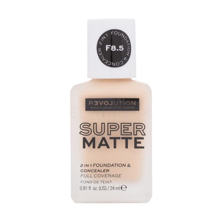 Revolution Relove Super Matte 2 in 1 Foundation &amp; Concealer Make-up pre ženy 24 ml Odtieň F8.5