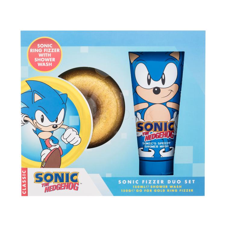 Sonic The Hedgehog Bath Fizzer Duo Set Darčeková kazeta bomba do kúpeľa 150 g + sprchovací gél Sonic´s Speedy 150 ml