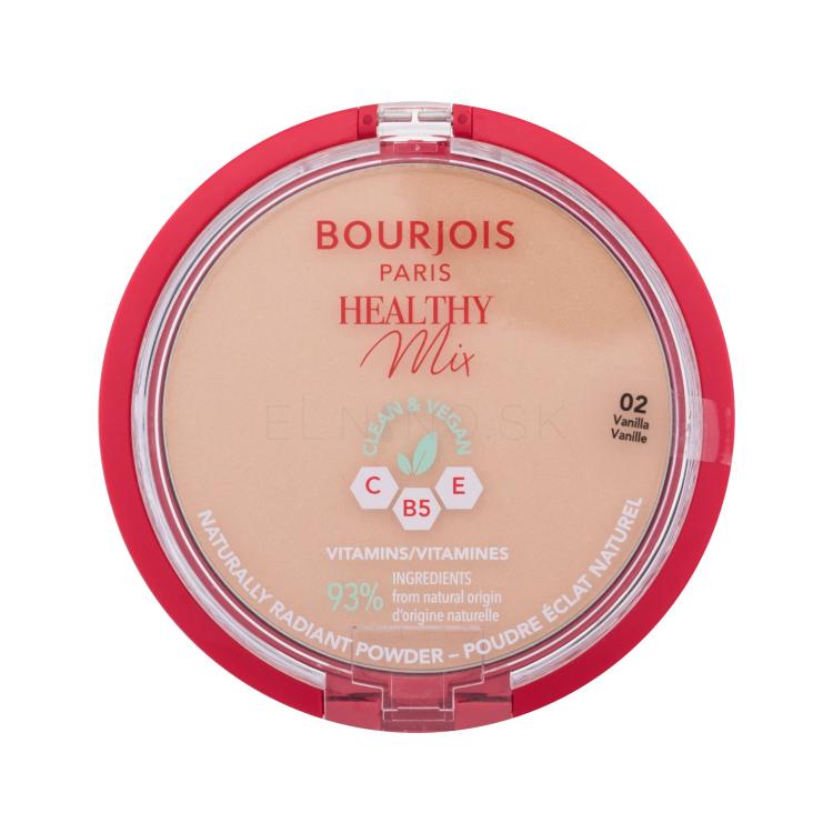 BOURJOIS Paris Healthy Mix Clean &amp; Vegan Naturally Radiant Powder Púder pre ženy 10 g Odtieň 02 Vanilla