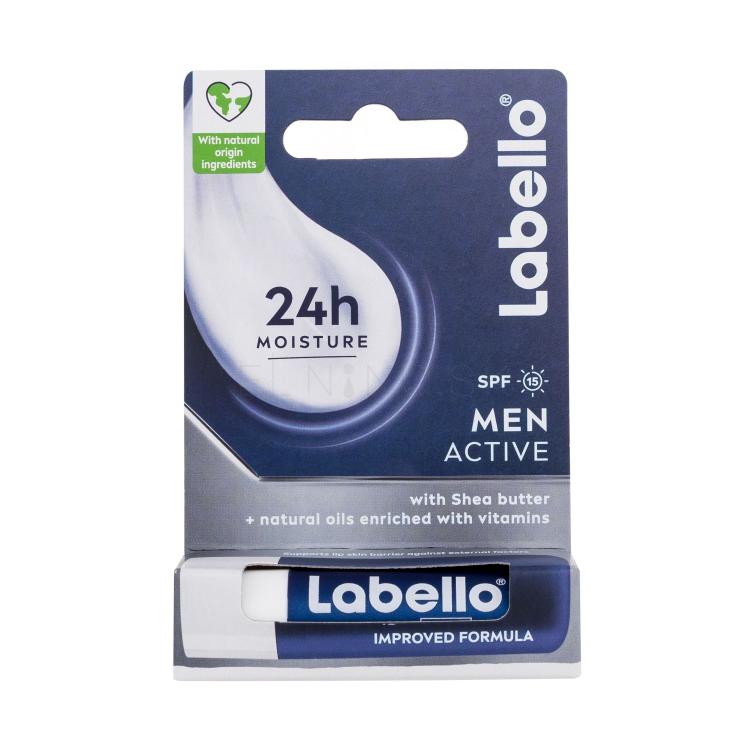 Labello Men Active 24h Moisture Lip Balm SPF15 Balzam na pery pre mužov 4,8 g