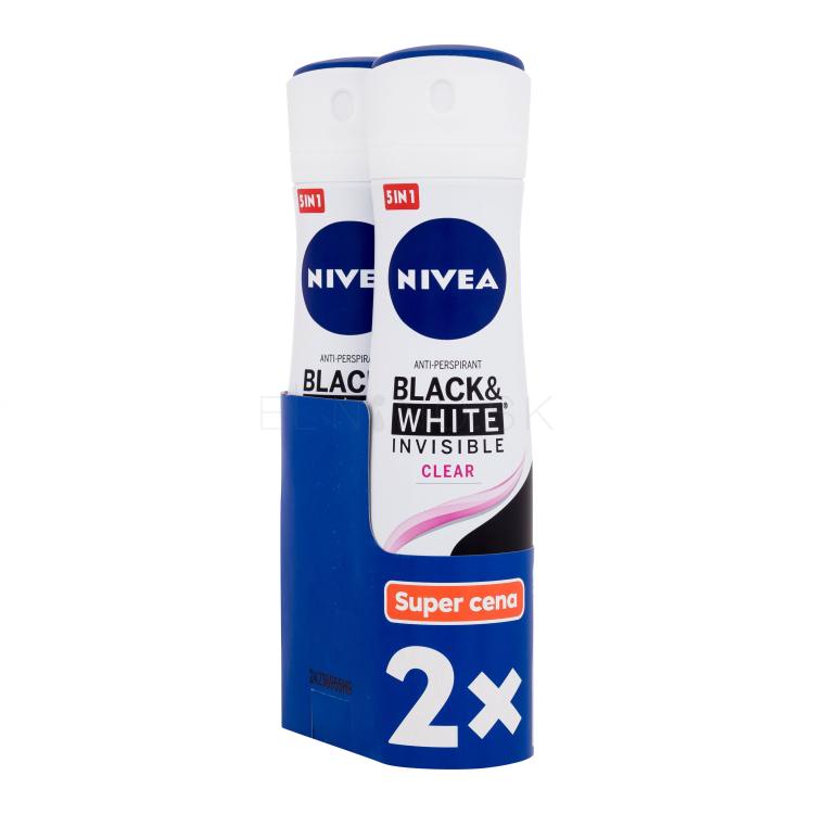 Nivea Black &amp; White Invisible Clear 48h Antiperspirant pre ženy Set