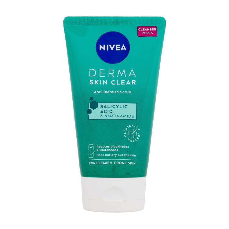 Nivea Derma Skin Clear Anti-Blemish Scrub Peeling pre ženy 150 ml