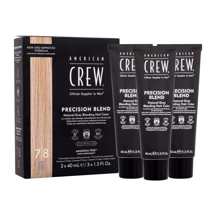 American Crew Precision Blend Natural Grey Blending Hair Color Farba na vlasy pre mužov Odtieň 7/8 Light Claro Clair Blond Set
