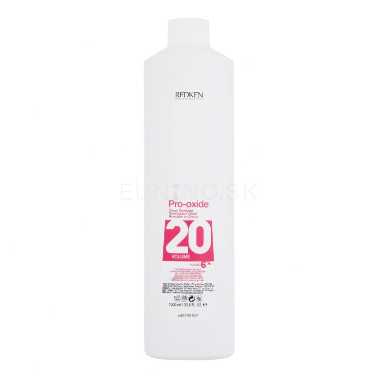 Redken Pro-oxide Cream Developer 20 Volume 6% Farba na vlasy pre ženy 1000 ml