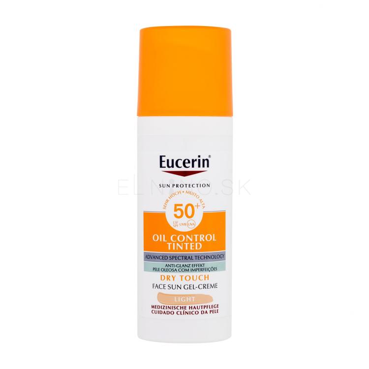 Eucerin Sun Oil Control Tinted Dry Touch Sun Gel-Cream SPF50+ Opaľovací prípravok na tvár 50 ml Odtieň Light