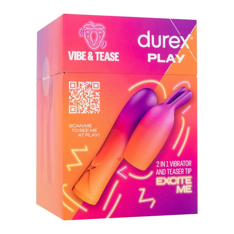 Durex Play Vibe &amp; Tease 2in1 Vibrator &amp; Teaser Tip Vibrátor pre ženy 1 ks