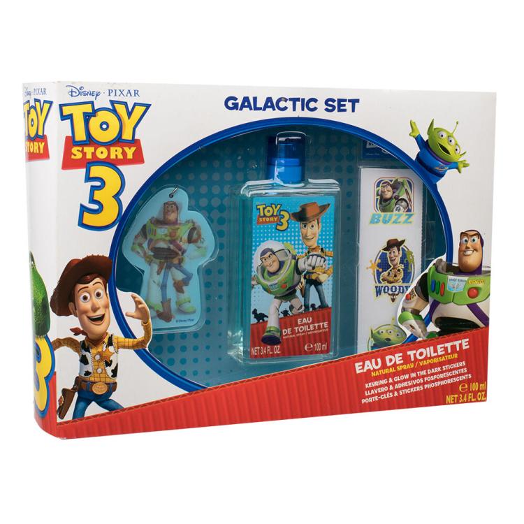 Disney Toy Story 3 Darčeková kazeta toaletná voda 100 ml + kľúčenka + svietiace samolepky v tme poškodená krabička