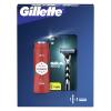 Gillette Mach3 Darčeková kazeta holiaci strojček 1 ks + náhradná hlavica 1 ks + sprchovací gél a šampón Old Spice Whitewater 3in1 250 ml