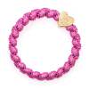 By Eloise London Woven Gold Heart Gumička na vlasy pre ženy 1 ks Odtieň Bubblegum Pink