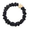 By Eloise London Skinny Silk Scrunchie Gold Heart Gumička na vlasy pre ženy 1 ks Odtieň Black