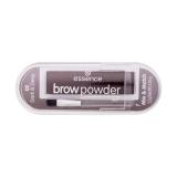 Essence Brow Powder Set Púder na obočie pre ženy 2,3 g Odtieň 02 Dark & Deep