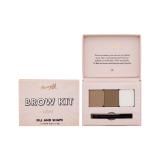 Barry M Brow Kit Set a paletka na obočie pre ženy 4,5 g Odtieň Light