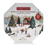 Yankee Candle 24 Days of Fragrance Advent Calendar Darčeková kazeta čajová sviečka 24 x 9,8 g + sklenený svietnik na čajovú sviečku