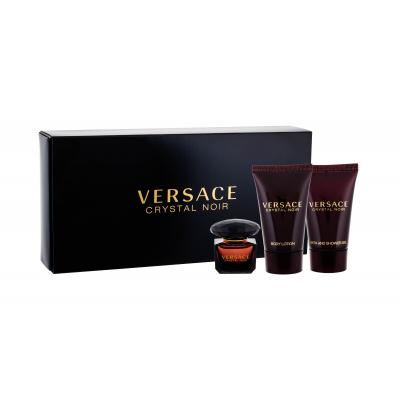Versace Crystal Noir Darčeková kazeta toaletná voda 5 ml + 25 ml telové mlieko + 25ml sprchovací gél