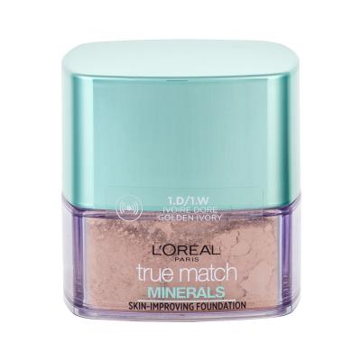 L'Oréal Paris True Match Minerals Skin-Improving Make-up pre ženy 10 g Odtieň 1.D/1.W Golden Ivory