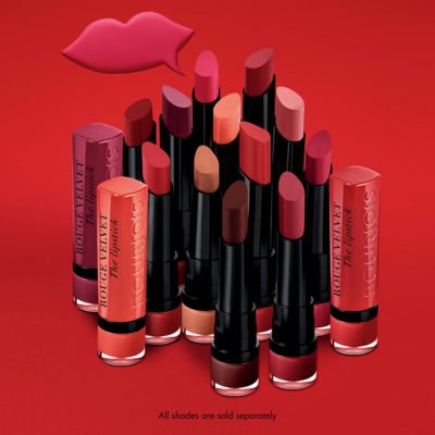 BOURJOIS Paris Rouge Velvet The Lipstick Rúž pre ženy 2,4 g Odtieň 08 Rubi´s Cute