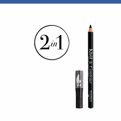 BOURJOIS Paris Khol &amp; Contour &amp; Sharpener Ceruzka na oči pre ženy 1,2 g Odtieň 001 Noir-issime