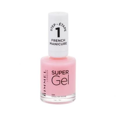 Rimmel London Super Gel French Manicure STEP1 Lak na nechty pre ženy 12 ml Odtieň 091 English Rose