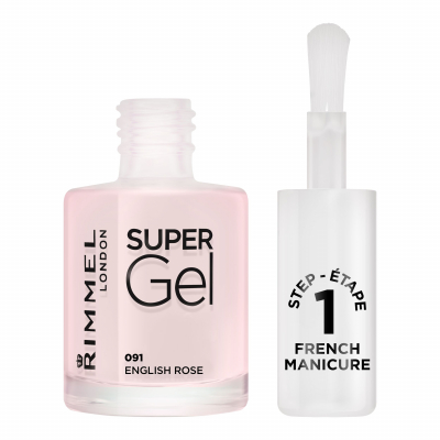 Rimmel London Super Gel French Manicure STEP1 Lak na nechty pre ženy 12 ml Odtieň 091 English Rose