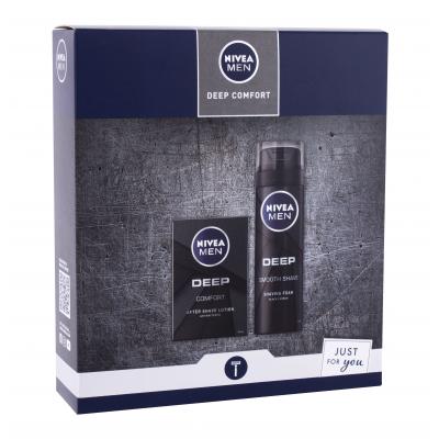 Nivea Men Deep Comfort Darčeková kazeta voda po holení 100 ml + pena na holenie 200 ml