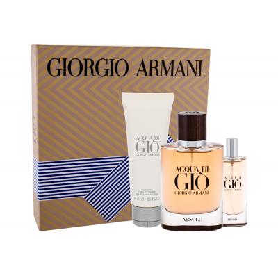 Giorgio Armani Acqua di Giò Absolu Darčeková kazeta parfumovaná voda 75 ml + parfumovaná voda 15 ml + sprchovací gél 75 ml